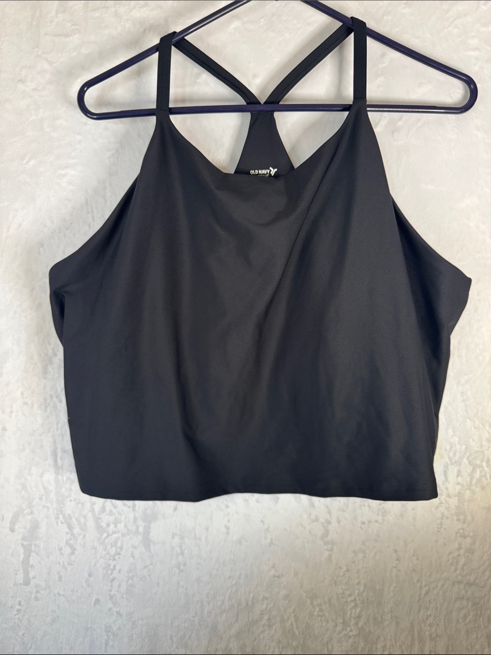 Old Navy Active Black Strappy Cropped Tank Top Sports Bra 3x